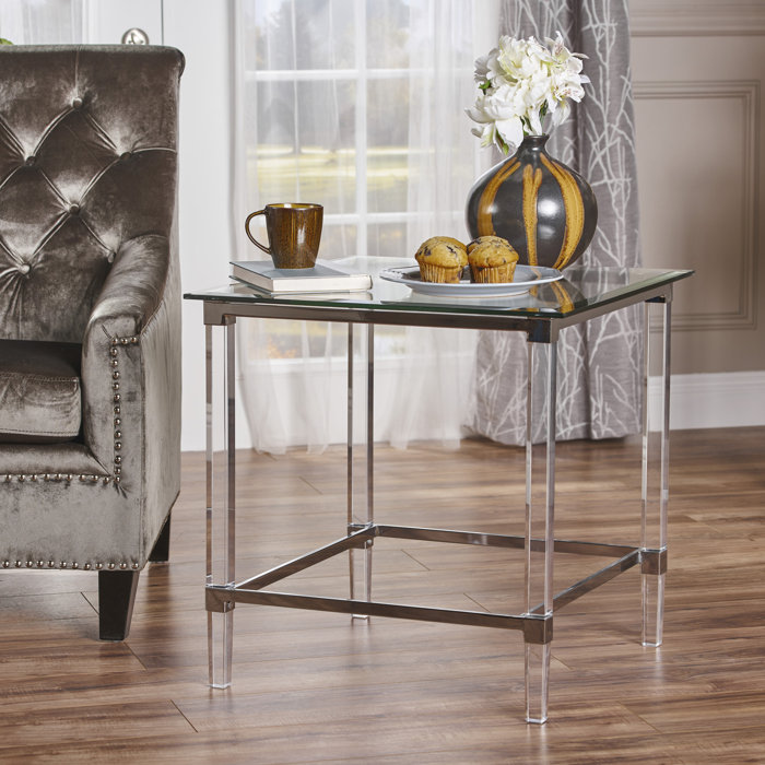 Ivy Bronx Aleah Glass Frame End Table & Reviews Wayfair